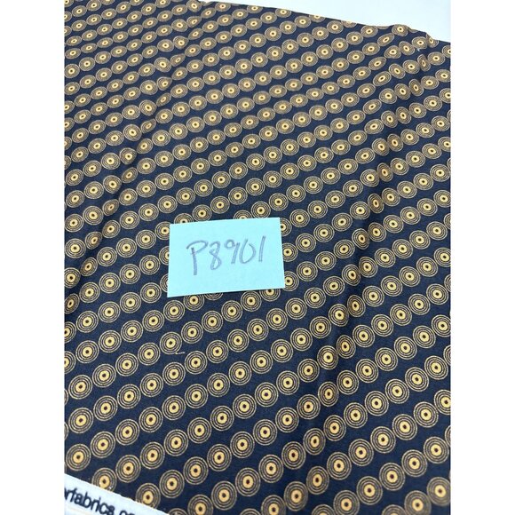 Andover Fabrics 19x44” Black & Gold Cotton Fabric Retro Bullseye Design - Picture 9 of 11